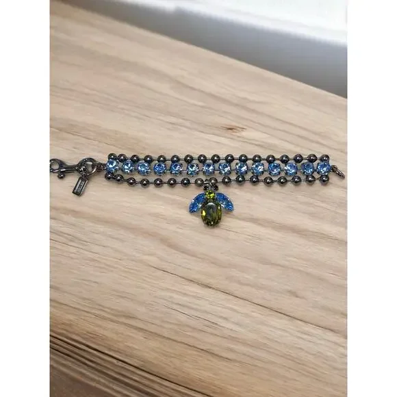 Y2K Coach Poppy Swarovski Crystal Bee Necklace, Bracelet & Earring Jewelry Set - Picture 6 of 13